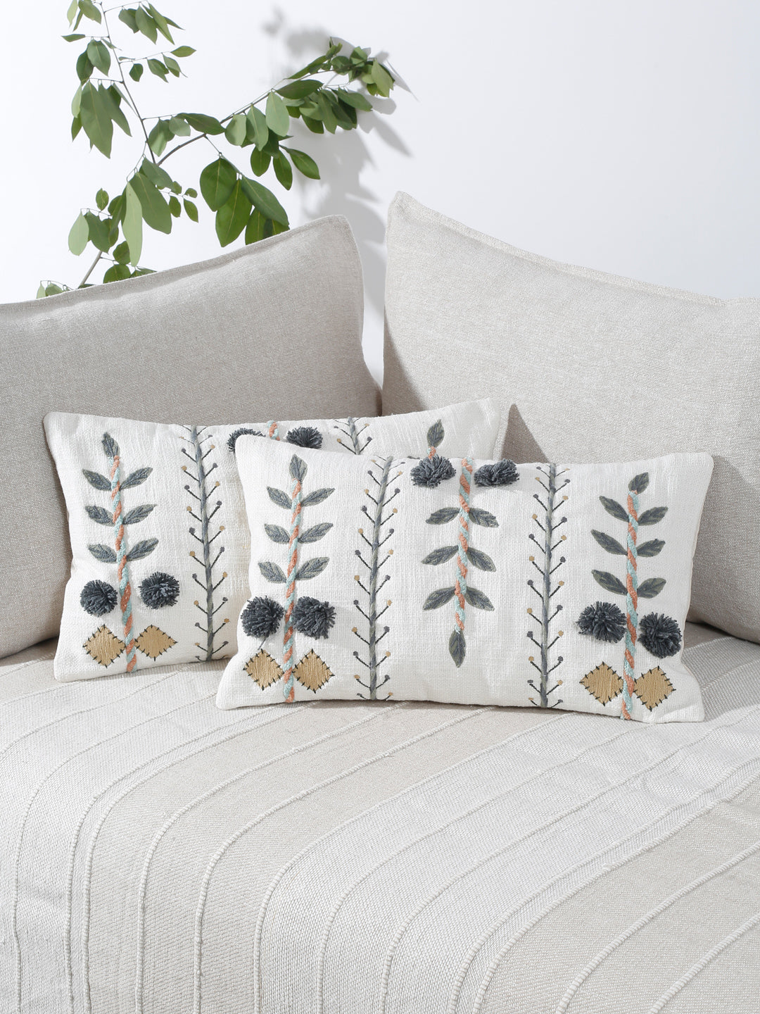 Grey on sale square cushions