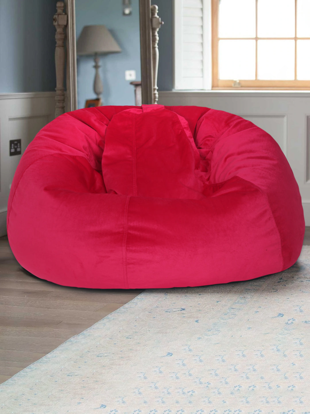 Fuchsia Solid Velvet XXL Bean Bag Cover Eyda Home