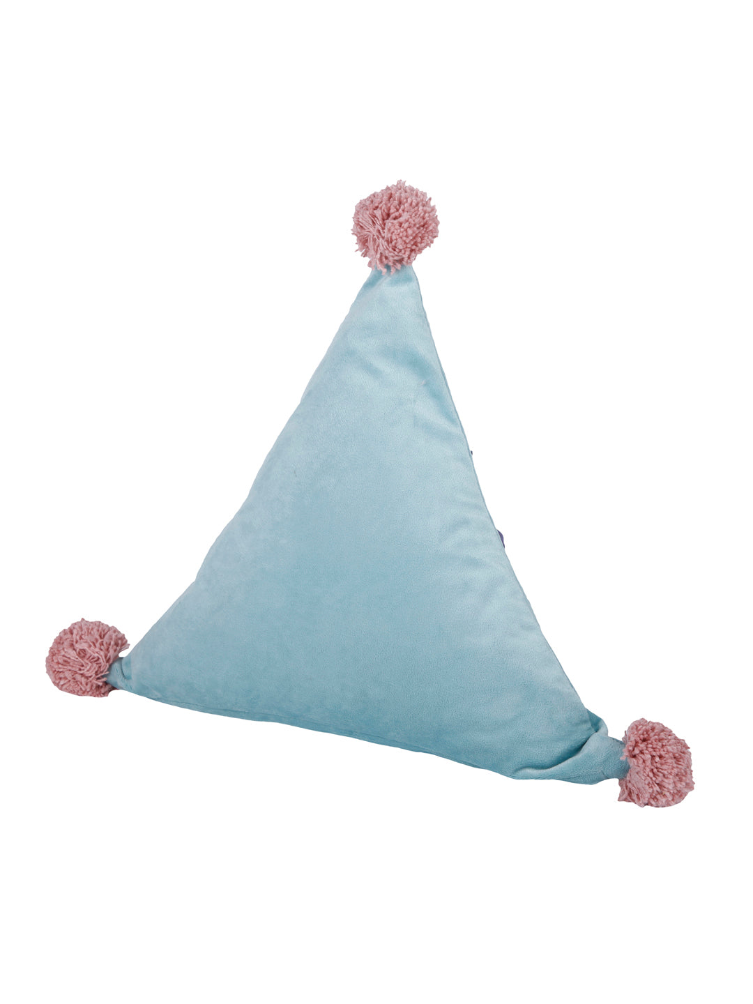 Set Of 2 Blue & Pink Solid Sustainable Triangle Cushion