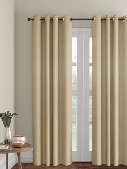 Eyda Gold Color Premium Semi Blackout 1 Pc Door Curtain