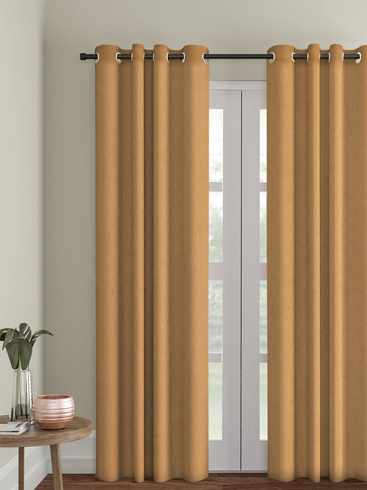 Eyda Mustard Color Premium Semi Blackout 1 Pc Door Curtain