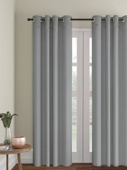 Eyda Grey Color Premium Semi Blackout 1 Pc Long Door Curtain